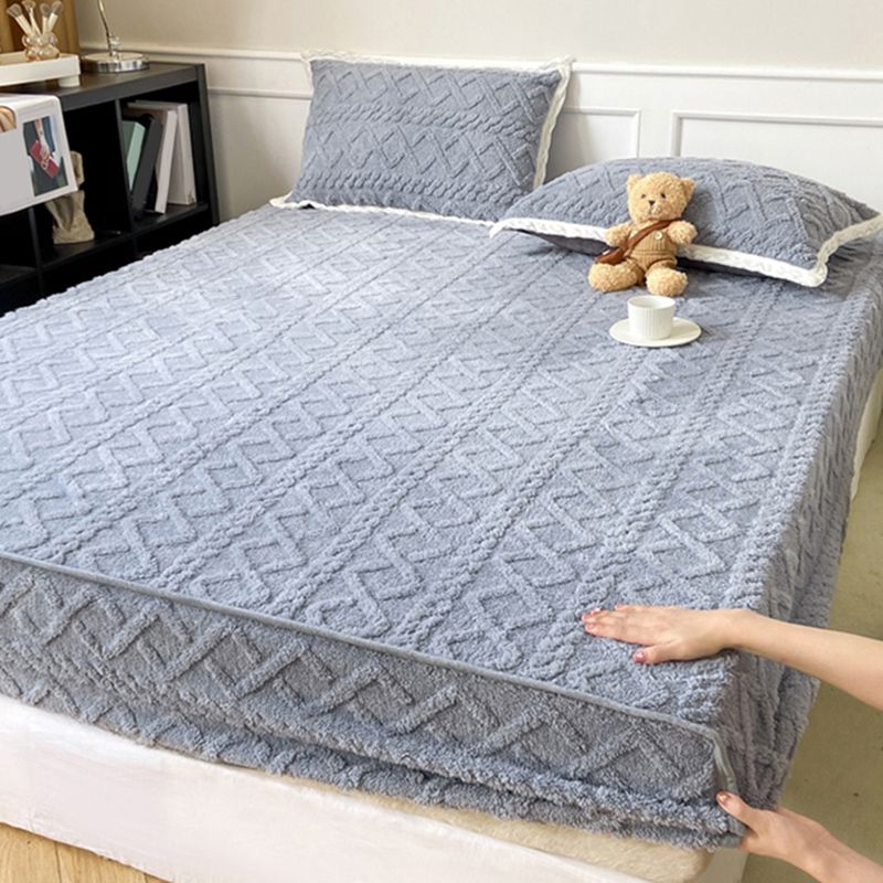 Solid Color Bed Sheet Set Soft & Smooth Flannel Bed Sheet Set