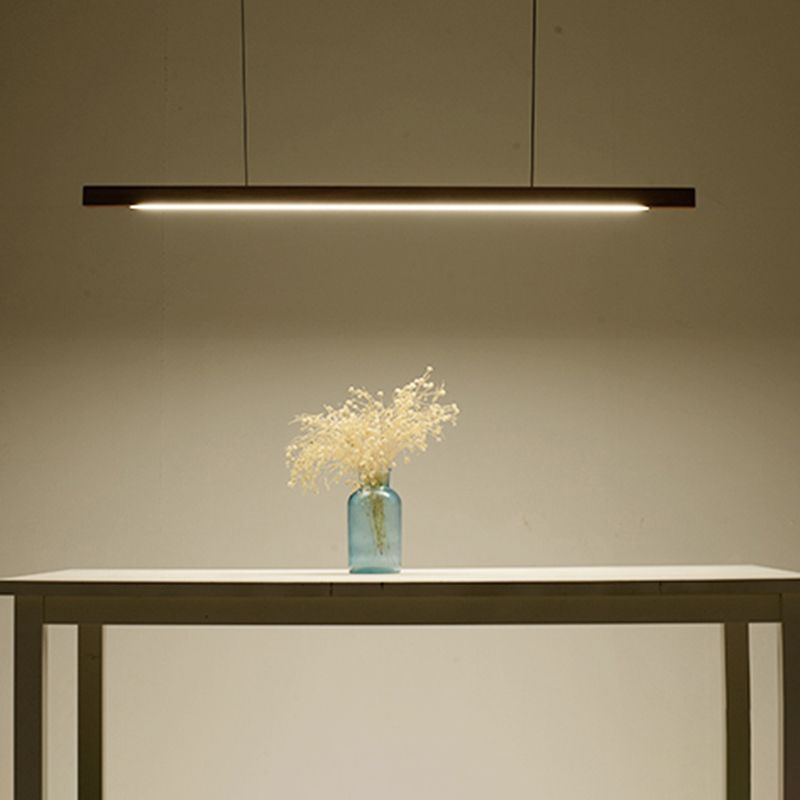 Nordic Style Strip Shape Island Light Wood LED Island Light for Living Room