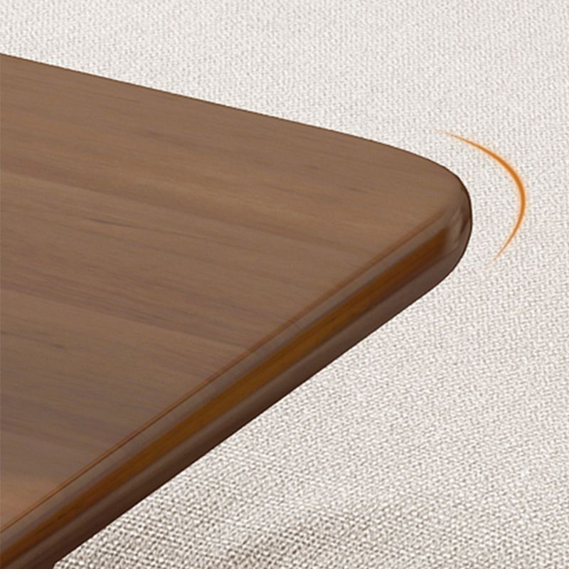 Nordic Style Rectangular Solid Wood Table with Wheel Base Coffee Table