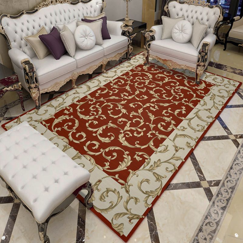 Contemporary Indoor Rug European Area Carpet Polyester Stain Resistant Rug for Living Room