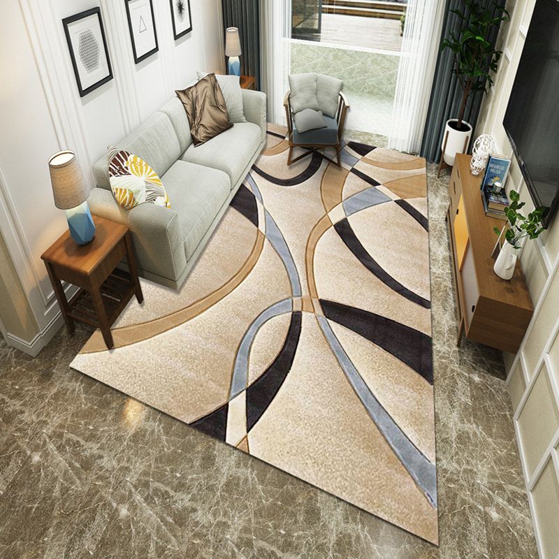 Eenvoudige meerkleurige abstracte tapijt synthetiek Modern gebied tapijt Non-slip achteruitgang voor huisdiervriendelijk tapijt voor woonkamer