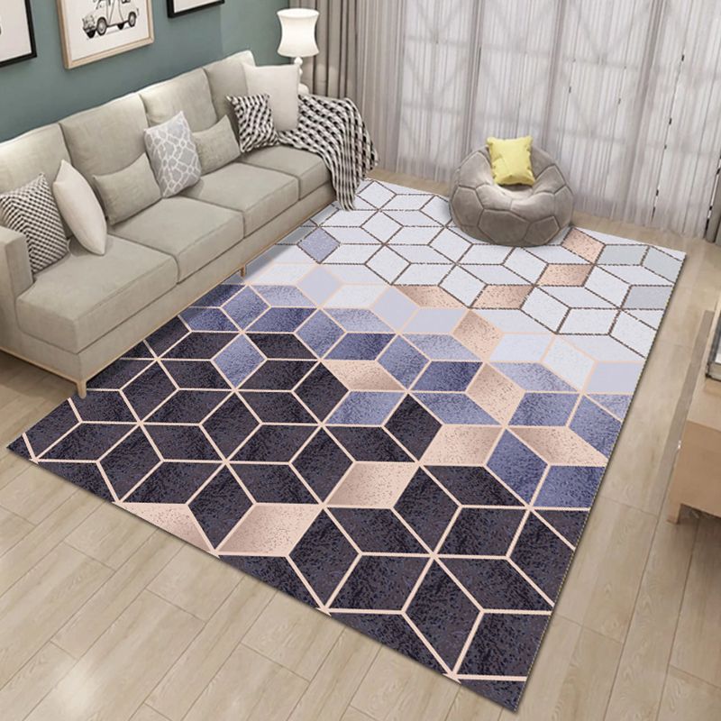 Geometric Indoor Rug Washable Modern Area Rug Polyester Stain Resistant Carpet for Living Room