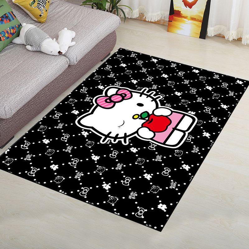 Personality Patterned Rug Multi Colored Nordic Carpet Synthetics Machine Washable Non-Slip Pet Friendly Rug for Great Room