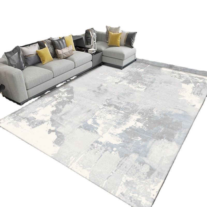 Light Grey Modern Rug Polyester Graphic Indoor Rug Washable Rug for Sitting Room
