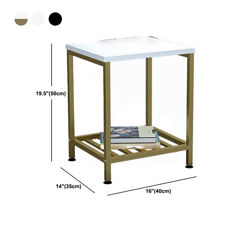 Modern Style with Storage Rack White/black Metal Iron Nightstand