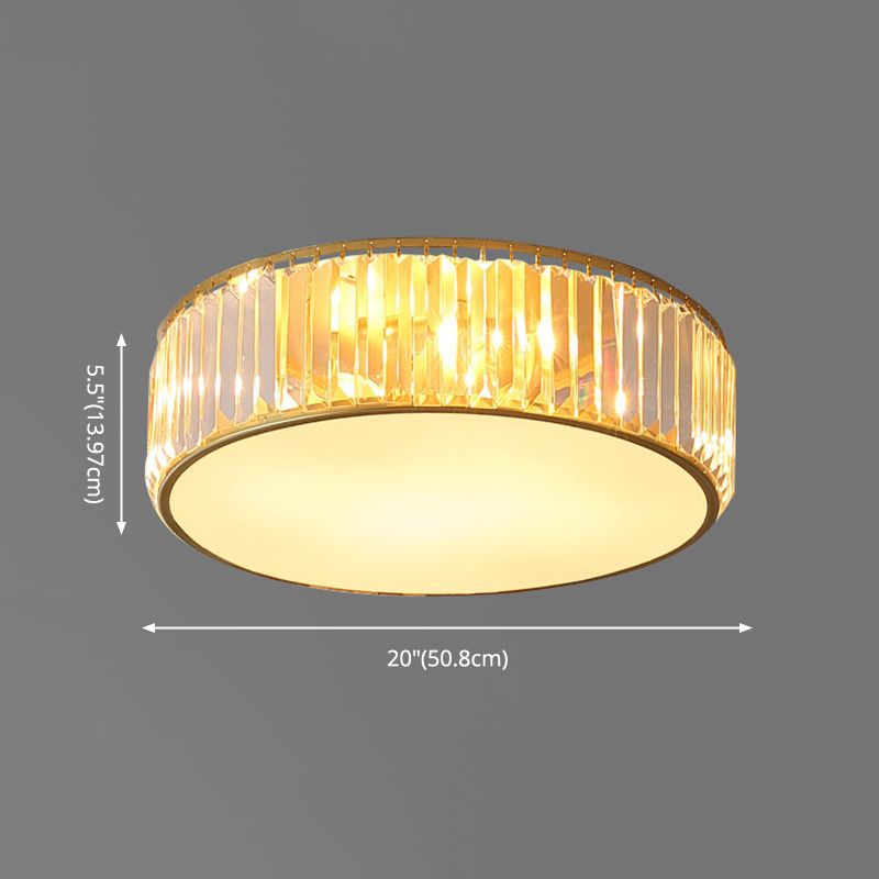 Plafonnier LED circulaire en cristal, plafonnier en fer forgé de Style de luxe moderne pour les espaces intérieurs