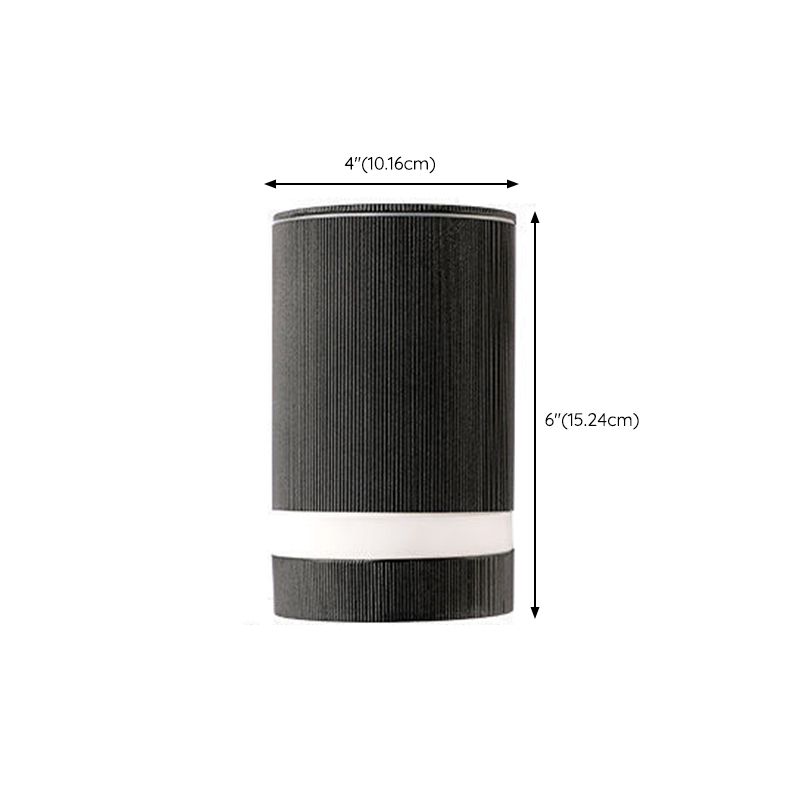 Cylinder Shape Sconce Modern Style Metal 2 Lights Wall Light in White/Black