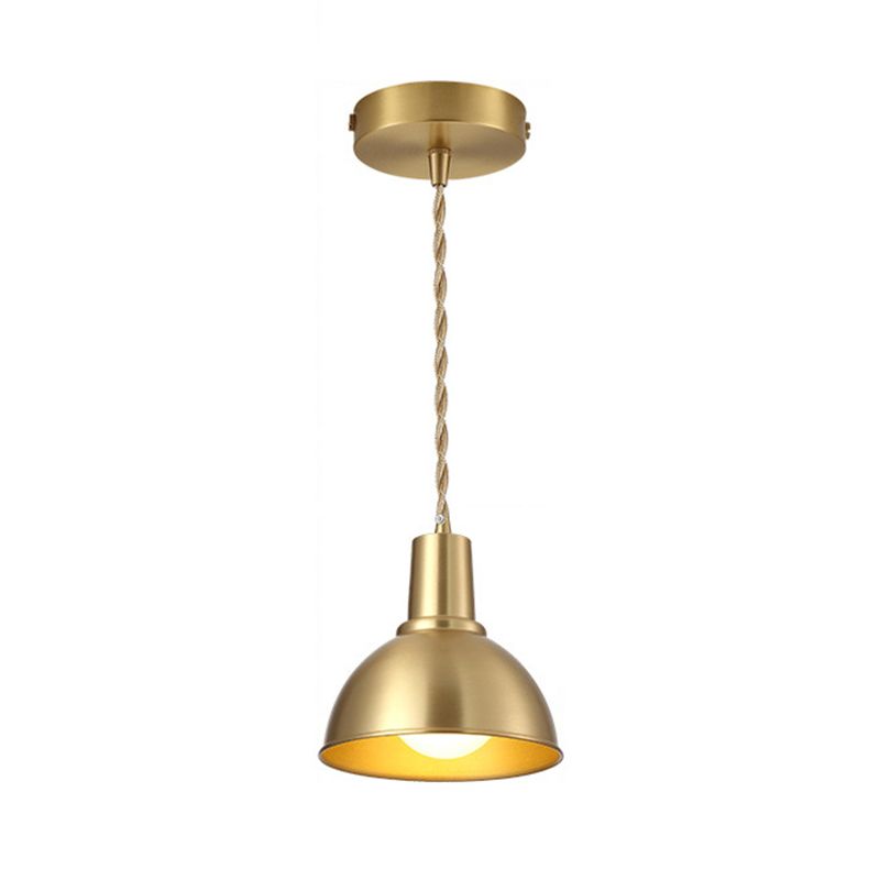 Post-Modern Geometric Shade Ceiling Light Metallic 1-Light Dining Room Pendant Light Fixture in Gold