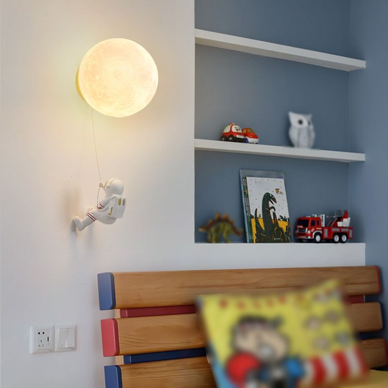 Cartoon Style Wall Light Ball Shape Wall Lamp for Children's Room (Included Doll)
