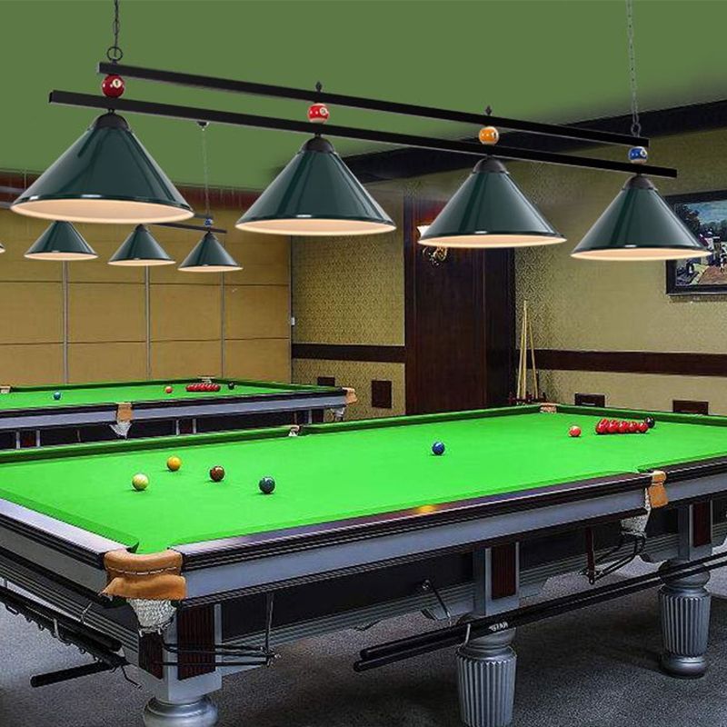Industrial Conical Island Lamp Metal Pendant Ceiling Light with Decorative Billiards