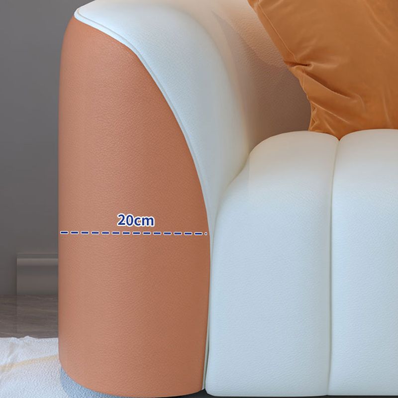 White Wooden Sectional Stain-Resistant Sectional Sofa for Living Room