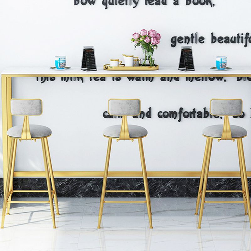 Glam Bar Height Table Faux Marble Top Bistro Bar Table with Trestle Base