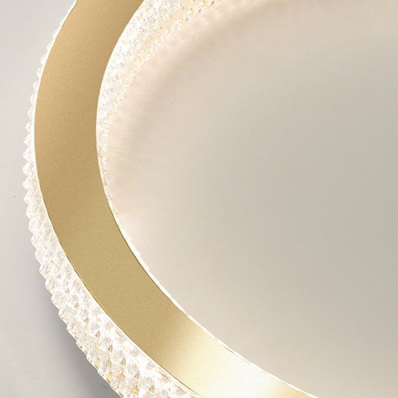 Gold Round Ceiling Mount Light LED Ceiling Light with Acrylic Shade for Bedroom