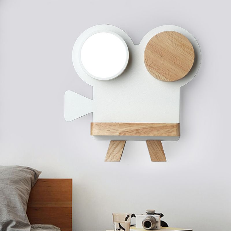 Lampe de prise de vue de la caméra lampe nordique gris fer gris / white-wood linge sconce mural avec fonction de rack