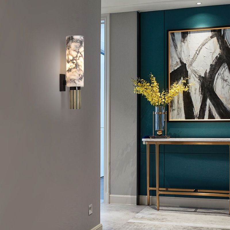 Single Modern Golden Wall Mounted Sconce LED Shaded Wall Light for Bedroom