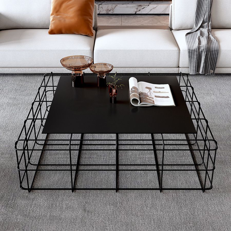 Mid-Century Modern Black Cocktail Table in Iron 1 Coffee Table