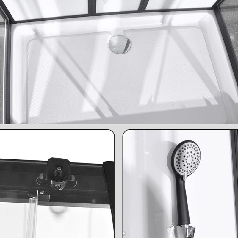 Framed Corner Shower Enclosure Single Sliding Clear Shower Enclosure