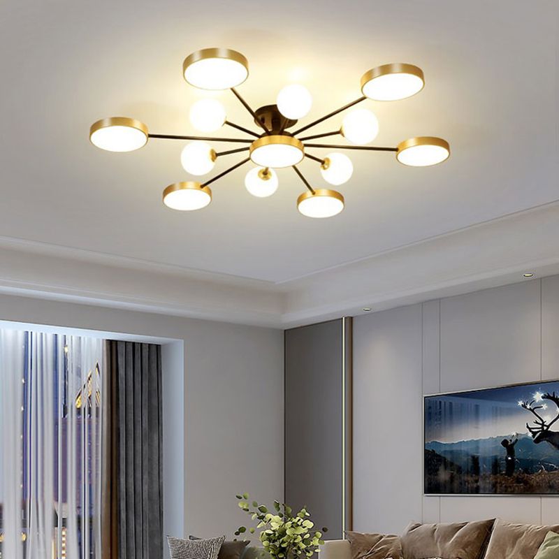 Modern Round Ceiling Light Colorful Multi Light Flush Mount Light for Bedroom