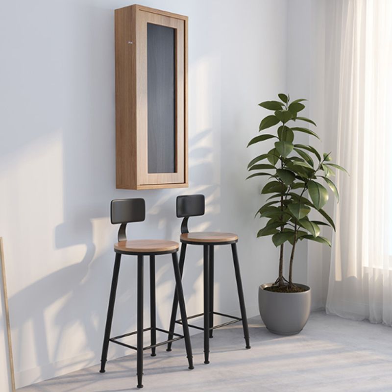 Tavolo da bar in legno in stile industriale e rettangolo naturale top bistro pieghevole