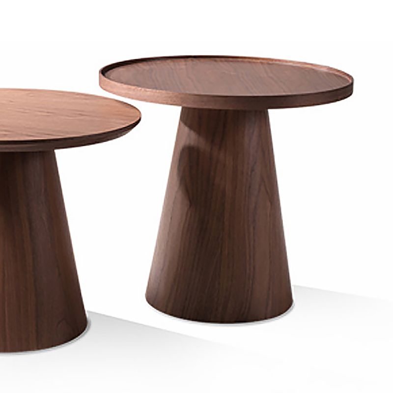 End Table Solid Wood Pedestal Round Scandinavian Living Room Side Table