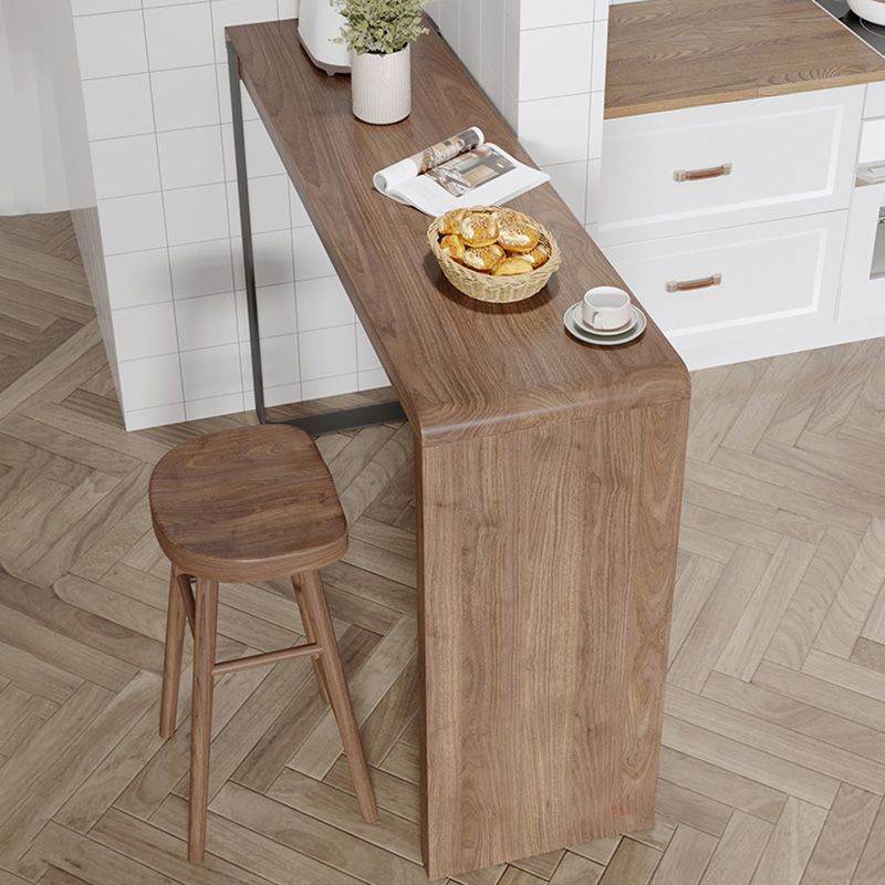 Indoor Contemporary Bar Dining Table Rectangle Wood Counter Table