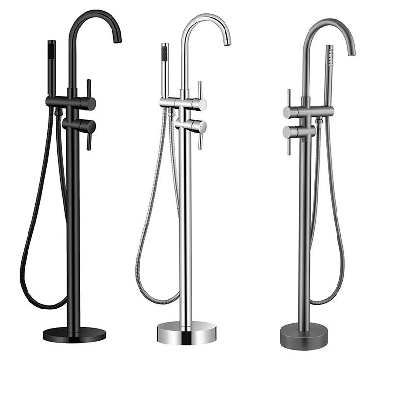 Floor Mounted Copper Freestanding Tub Filler Freestanding High Arc Freestanding Faucet