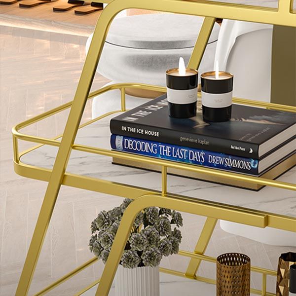 Contemporary 35.43"H Rolling Prep Table Metal Prep Table for Dining Room