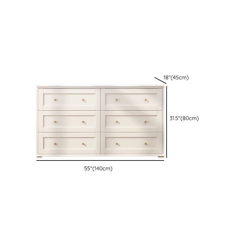 Modern Horizontal Double Dresser Birch Wood Storage Dresser for Bedroom