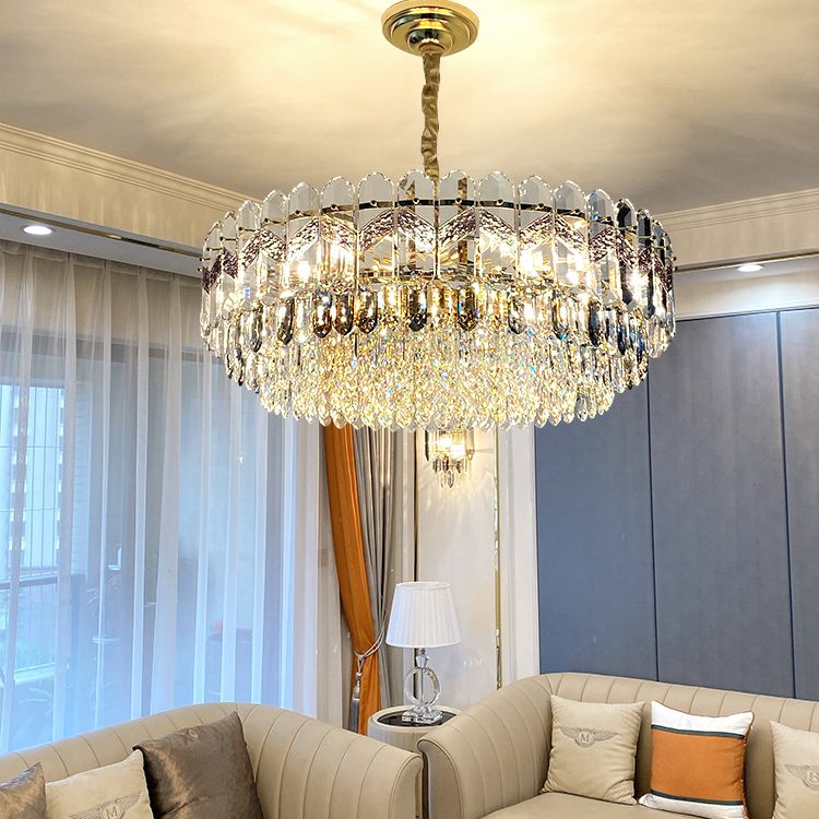 Orbicular Suspended Lighting Fixtures Modern Crystal Chandeliers for Dining Room