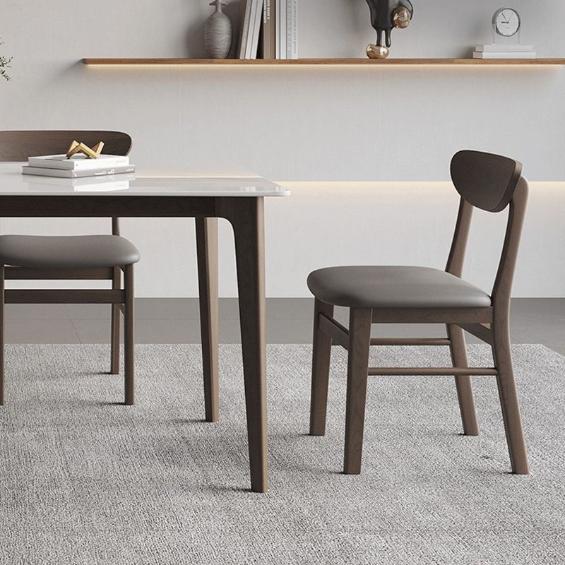 4 Brown Finnish Legs Dinner Table Mid-Century Modern Rectangle Dining Table