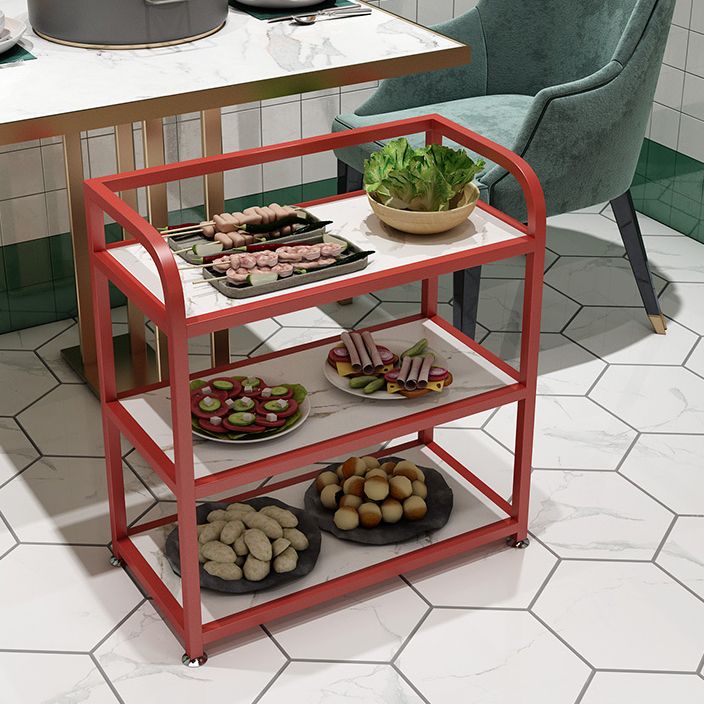 Modern 25.59"H Rolling Prep Table Metal Prep Table for Home Use