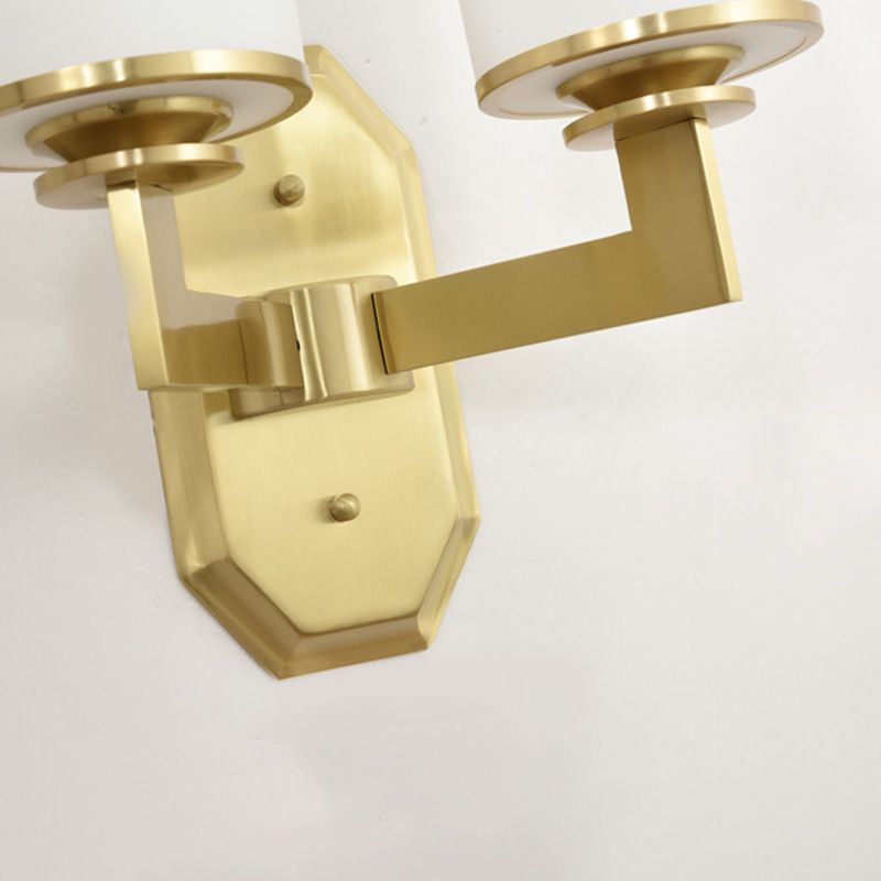 Illuminazione a parete interno Apparecchio di lampada a parete minimalista con tonalità di vetro latte