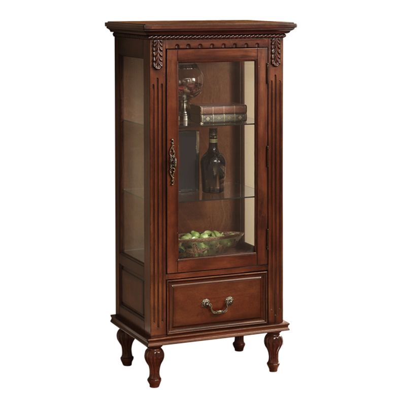 Square Side Cabinet Mid-Century Modern Accent Cabinet with Brown