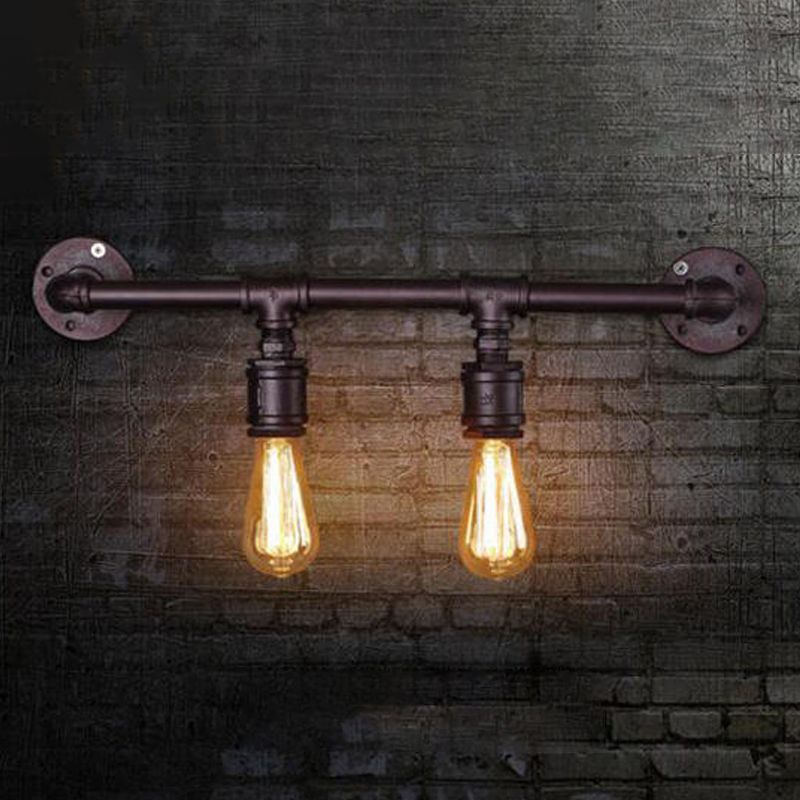 2/4 lichten Lineaire wandlamp Fixture Vintage Black Finish Metallic Wall Sconce Lamp voor bar