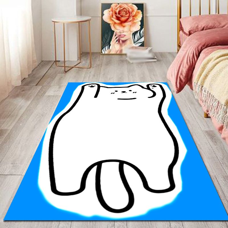 Creative Animals Pattern Carpet Polyester Rug Non-Slip Backing Area Carpet for Home Decoration
