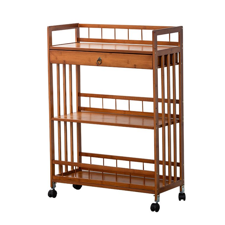 Contemporary Style Rolling Prep Table Wooden Prep Table for Restaurant