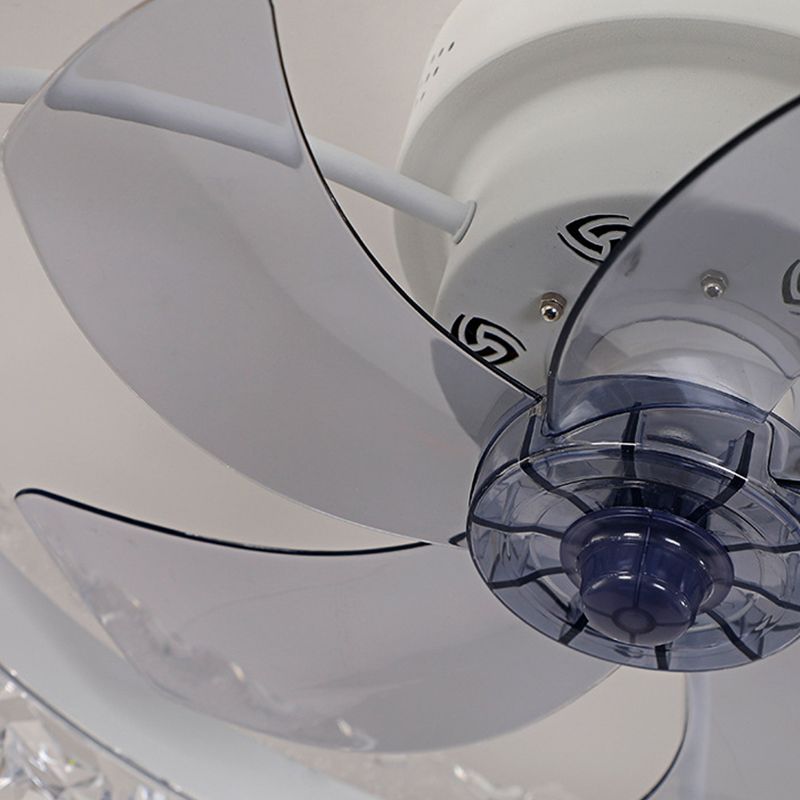 Minimalist LED Ceiling Fan Light Circular Semi Flush Ceiling Light with Acrylic Shade