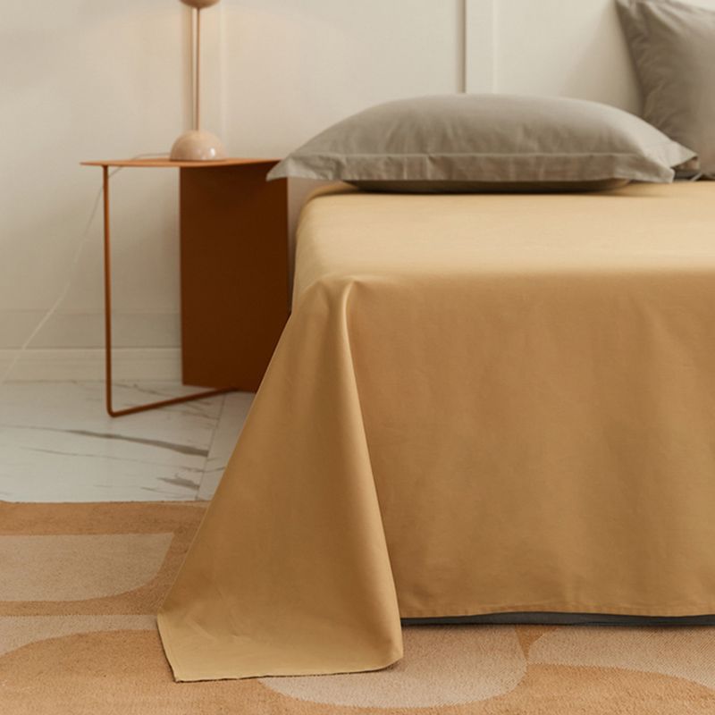 Bed Sheet Pure Color Soft Cotton Breathable 1-Piece Fitted Sheet