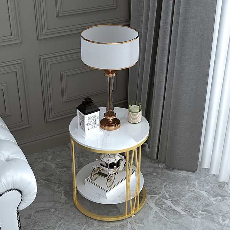 Industrial Nightstand Lower Shelf Accent Table Nightstand for Bedroom