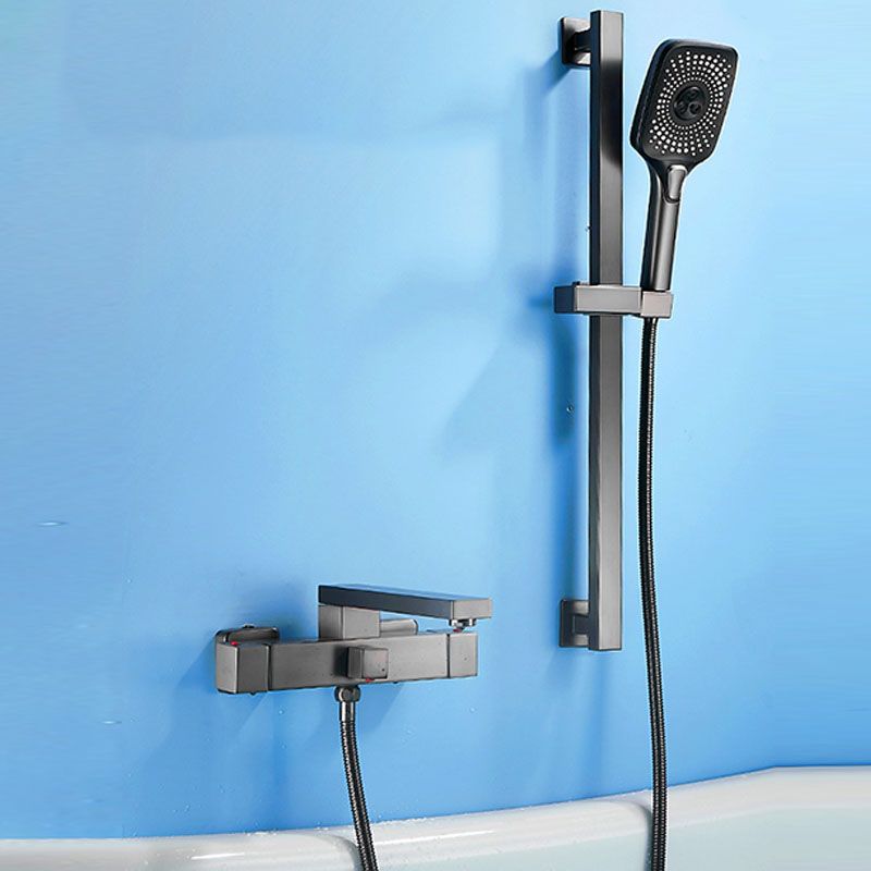 Wall Mounted MetalTub Filler Double Handles Wall Mounted Faucet