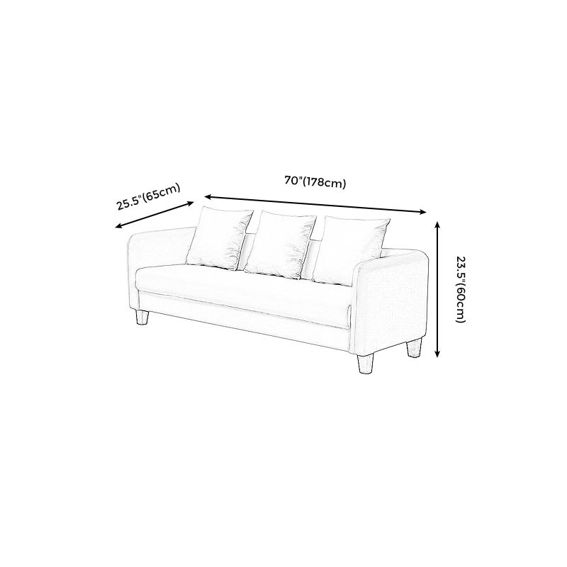 Scandinavian 3-seater Faux Leather Sofa Pillow Back Couch with Tuxedo Arm