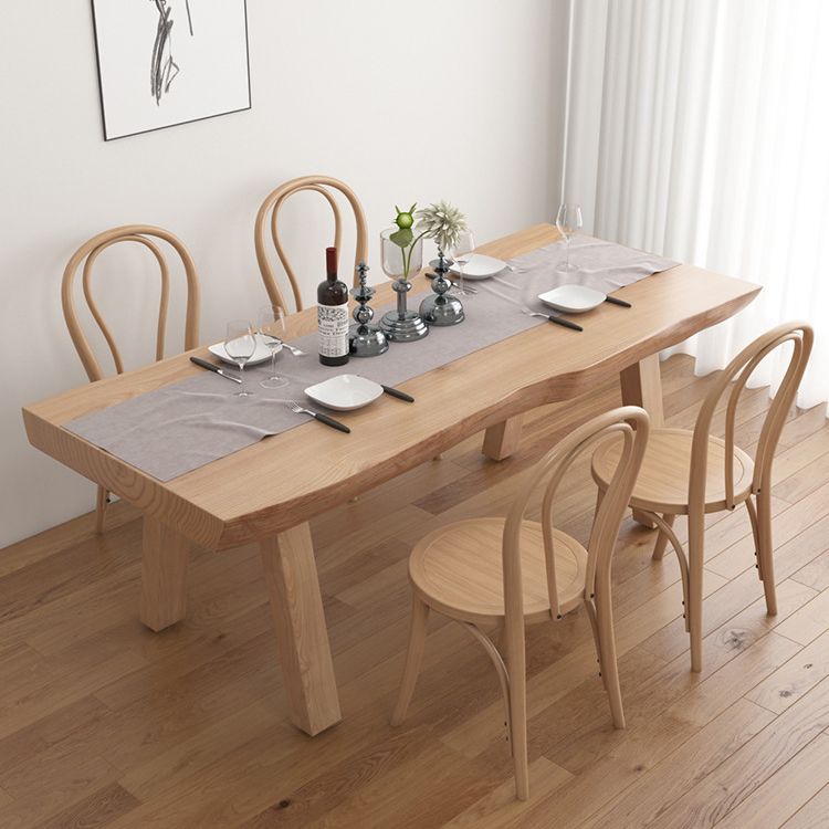 Pine Wood Dining Table Traditional Luxury Dining Table with 4 Legs