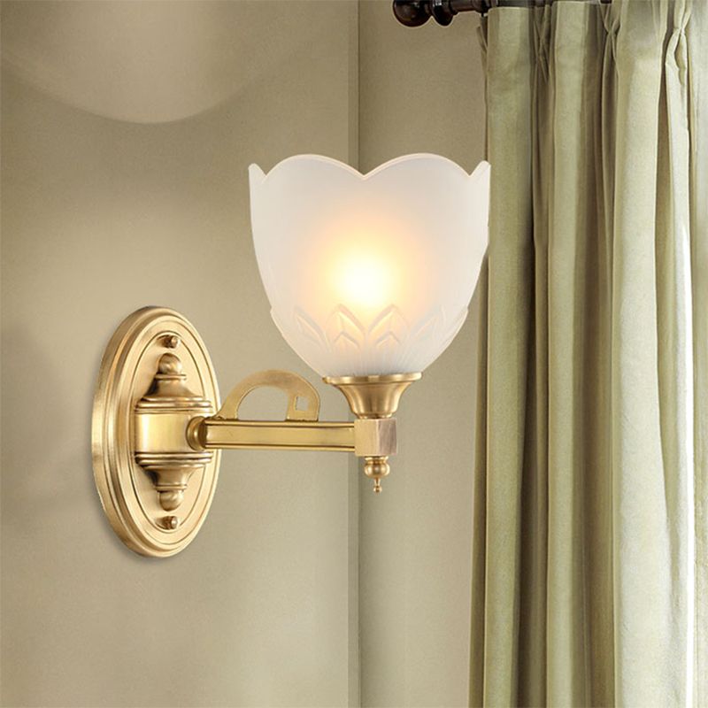 Corredor Bell Shade Corredor Luz de montaje de estilo tradicional Vidrio esmerilado 1/2 Light Finish Splocket Mall