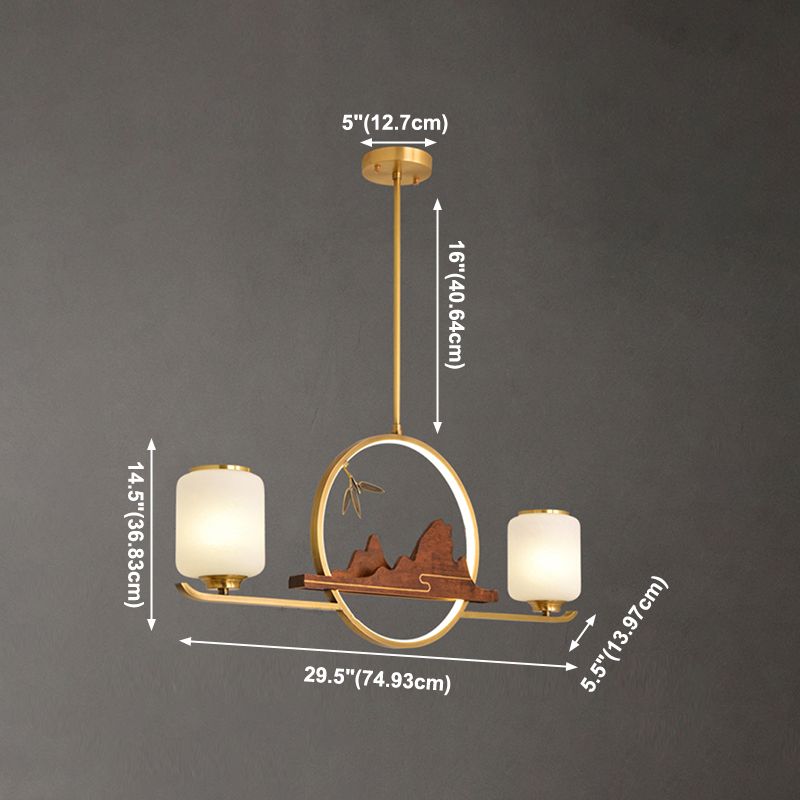 Modern Cylinder Island Lighting Fixtures Glass Pendant Lights