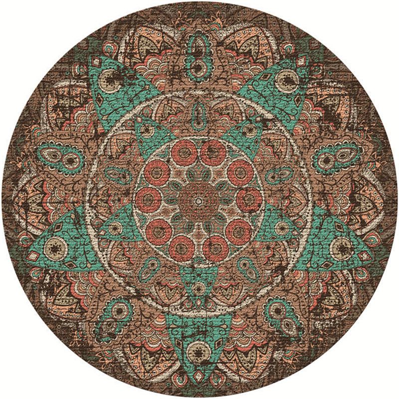 Exotic Moroccan Rug Multi Color Flower Pattern Rug Anti-Slip Pet Friendly Stain Resistant Carpet for Home