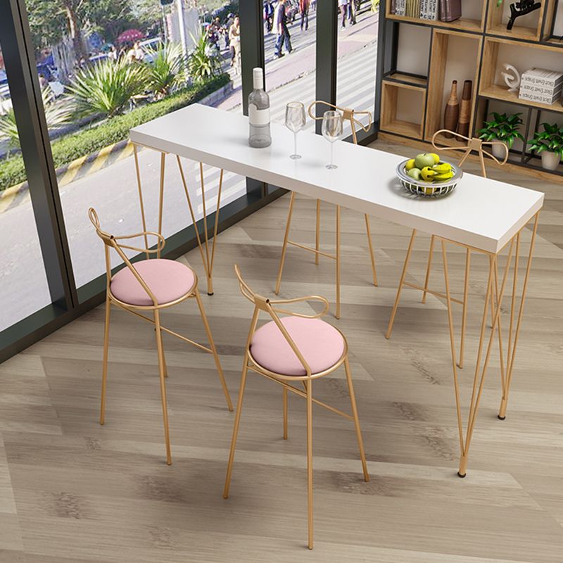 Solid Wood Bar Table Set Glam Rectangle 1/3/5 Pieces Pub Table Set