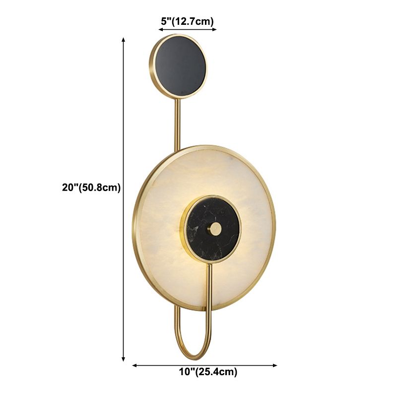 Modern Wall Lamp Household Disk Marble Shade Wall Mount Lighting for Sitting Room