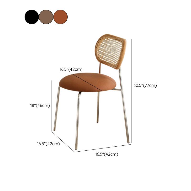 Faux Leather Side Chair Nordic Open Back Side Chair for Home