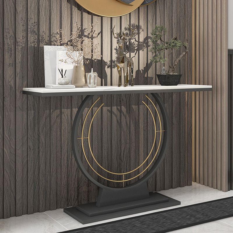 11" Wide Stone Contemporary Console Table Rectangle Console Sofa Table
