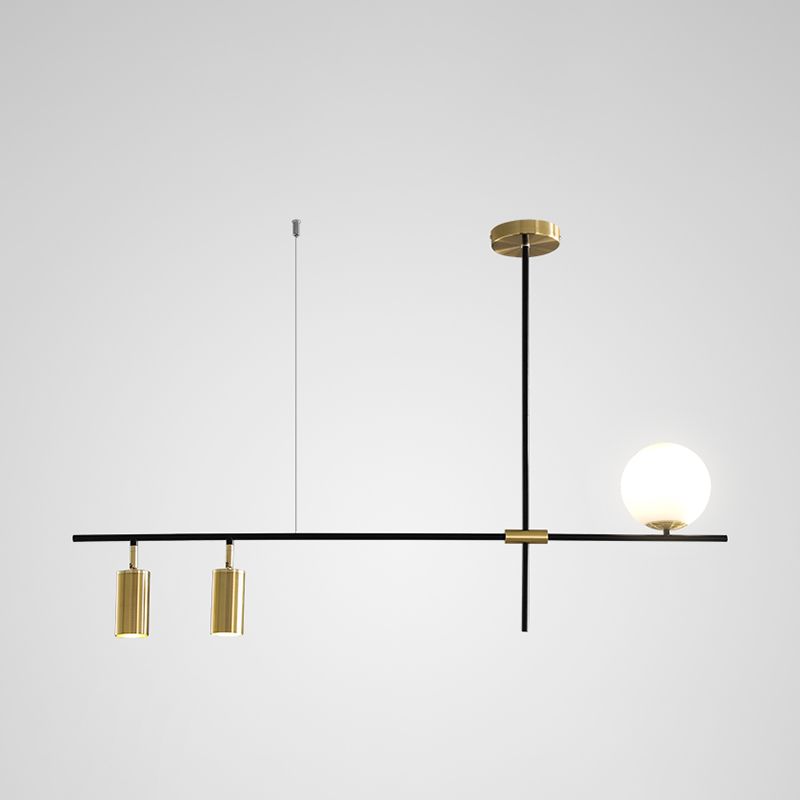 Luces de isla de forma lineal iluminación de isla de metal de estilo moderno